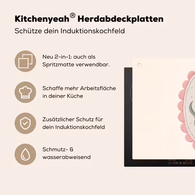 Tulp - Lijst - Ovaal - Illustratie Inductie beschemer met haakjes klein -ky-usp-de