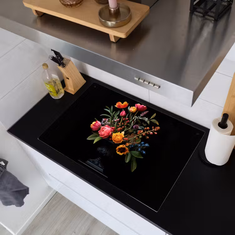 Tulpen - Bessen - Boeket - Vaas Inductie beschemer met haakjes klein -sfeer1