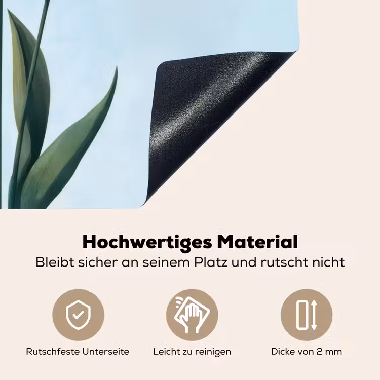 Tulpen - Blauw - Bladeren Inductie beschemer met haakjes klein -ky-onderkant-de