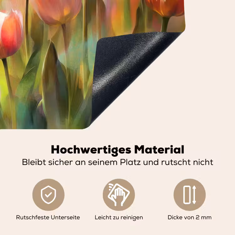 Tulpen - Sprookjesachtig - Kleurrijk Inductie beschemer met haakjes klein -ky-onderkant-de