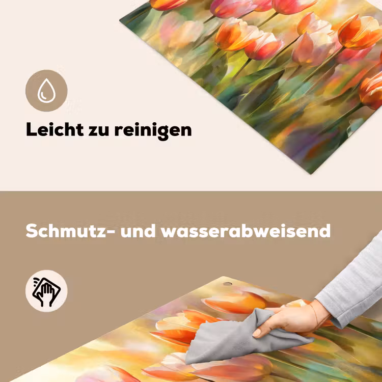 Tulpen - Sprookjesachtig - Kleurrijk Inductie beschemer met haakjes klein -ky-schoon-de