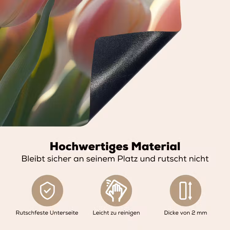 Tulpen - Roze - Zonnestralen Inductie beschemer met haakjes klein -ky-onderkant-de