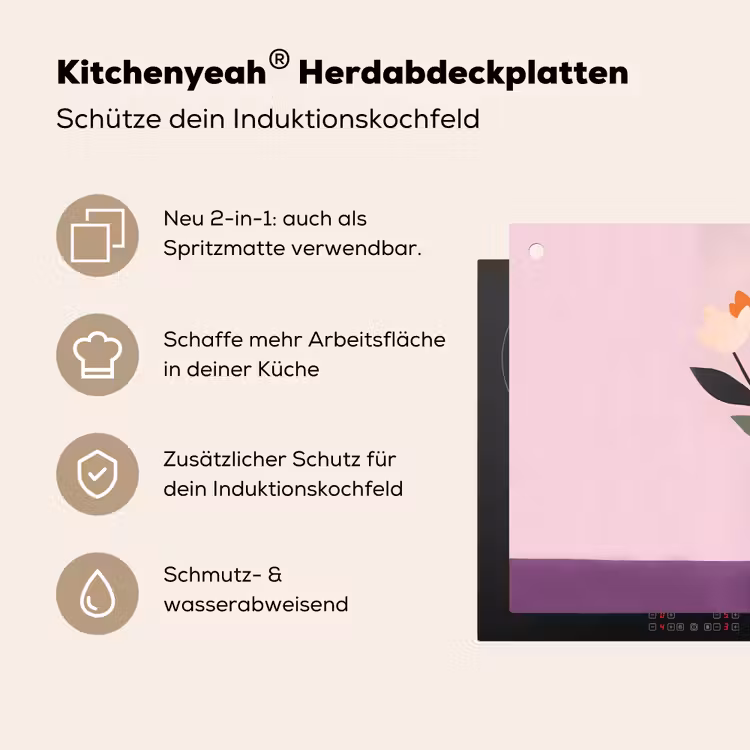 Tulpen - Vaas - Strepen - Paars Inductie beschemer met haakjes klein -ky-usp-de