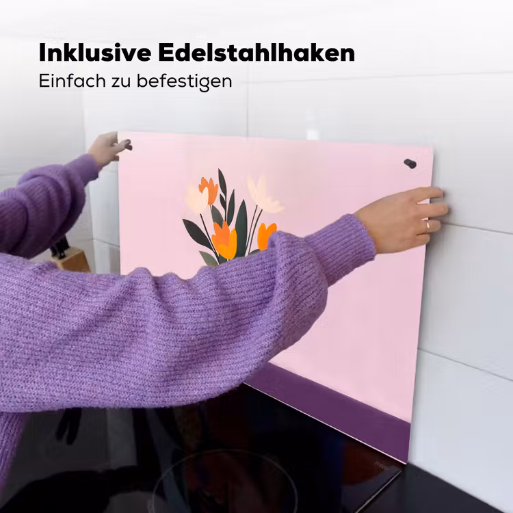 Tulpen - Vaas - Strepen - Paars Inductie beschemer met haakjes klein -ky-ophangen-de