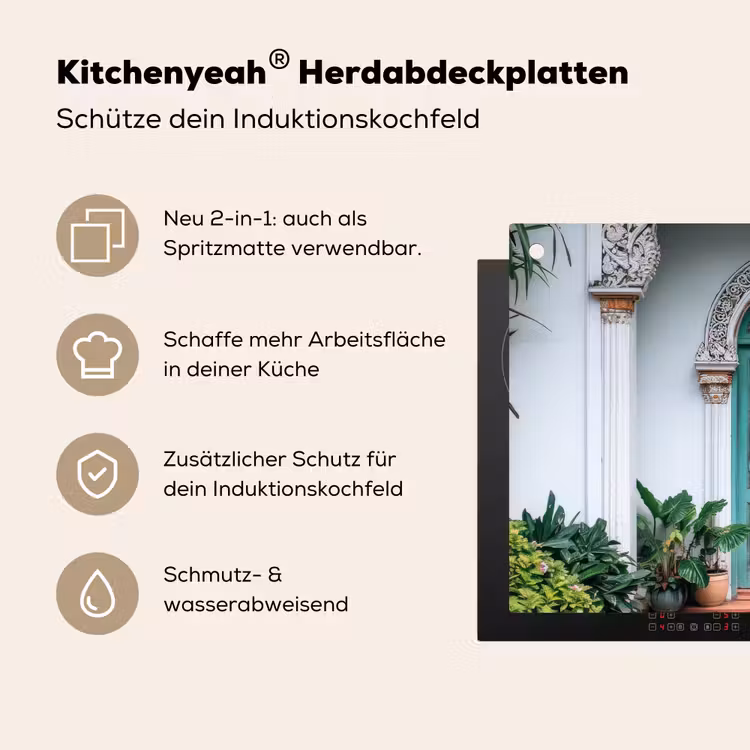 Deur - Patronen - Planten Inductie beschemer met haakjes klein -ky-usp-de