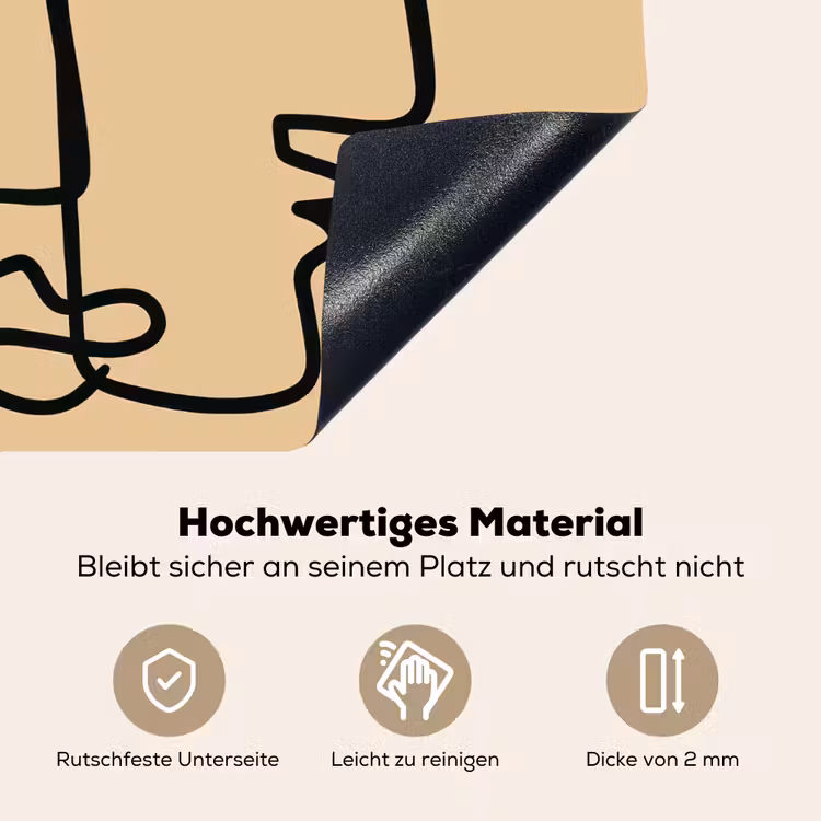Overlappende profielen - Lichtbruin - Zwart Inductie beschemer met haakjes middel -ky-onderkant-de