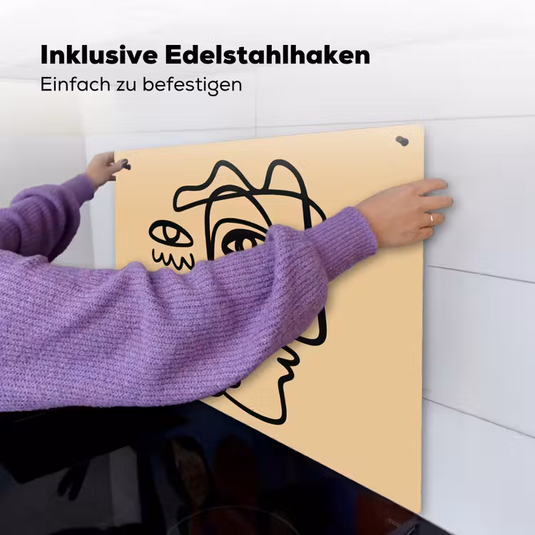 Overlappende profielen - Lichtbruin - Zwart Inductie beschemer met haakjes middel -ky-ophangen-de