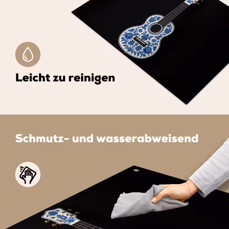 Ukelele - Delfts - Blauw - Muziek Inductie beschemer met haakjes klein -ky-schoon-de