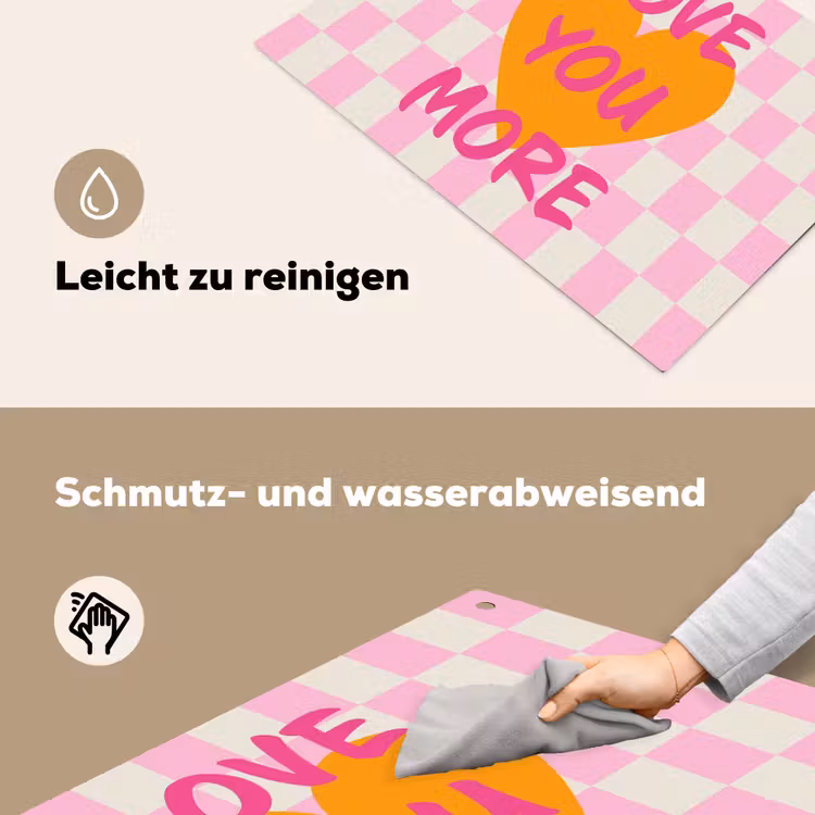 Valentijn - Love - Roze - Oranje Inductie beschemer met haakjes klein -ky-schoon-de