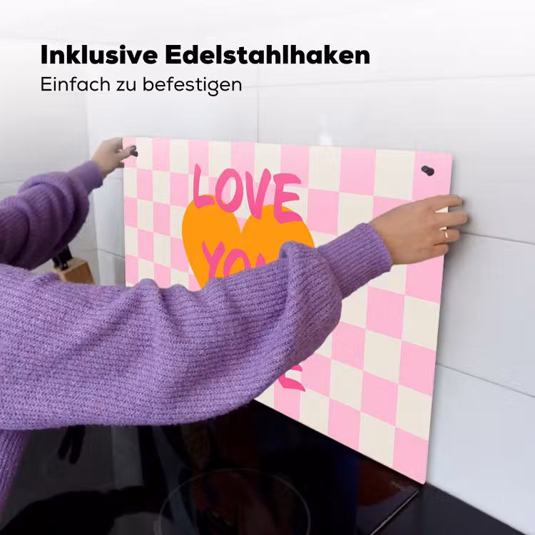 Valentijn - Love - Roze - Oranje Inductie beschemer met haakjes klein -ky-ophangen-de
