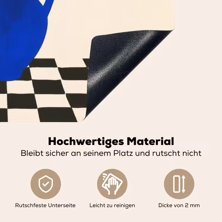 Vaas - Blauw - Geblokt - Modern Inductie beschemer met haakjes klein -ky-onderkant-de