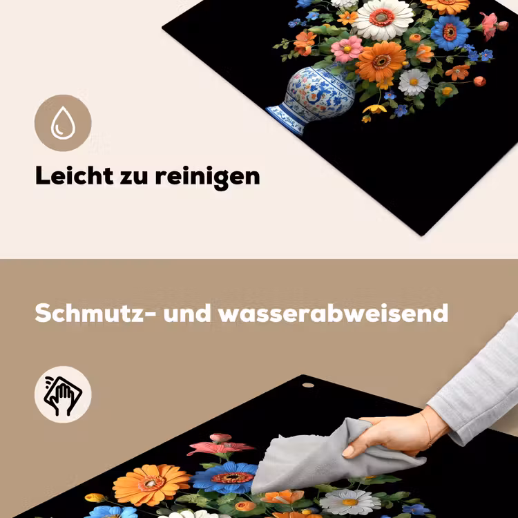Vaas - Boeket - Bloemen - Kleur Inductie beschemer met haakjes klein -ky-schoon-de