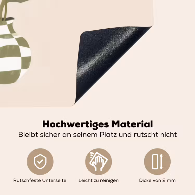 Vaas - Geruit - Bloem - Groen Inductie beschemer met haakjes klein -ky-onderkant-de