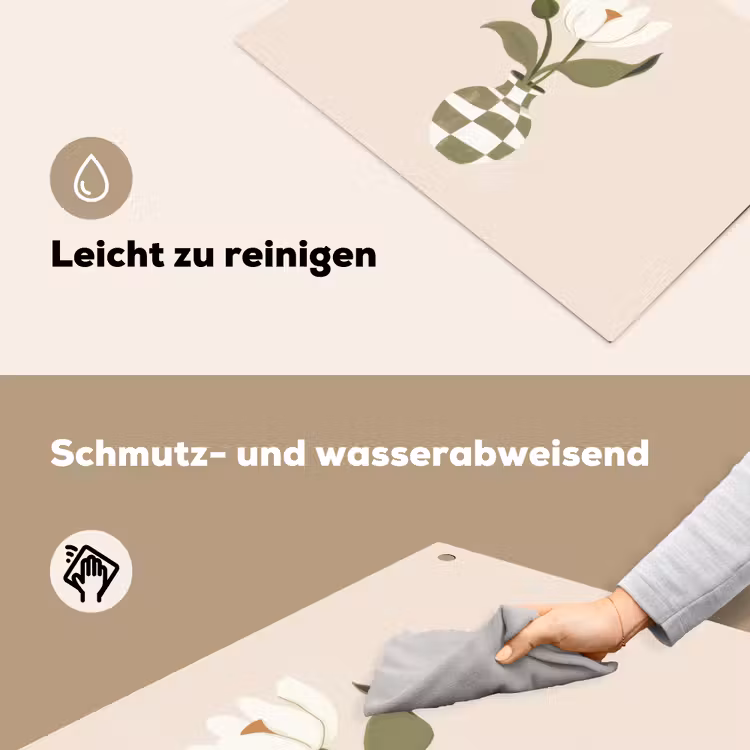 Vaas - Geruit - Bloem - Groen Inductie beschemer met haakjes klein -ky-schoon-de