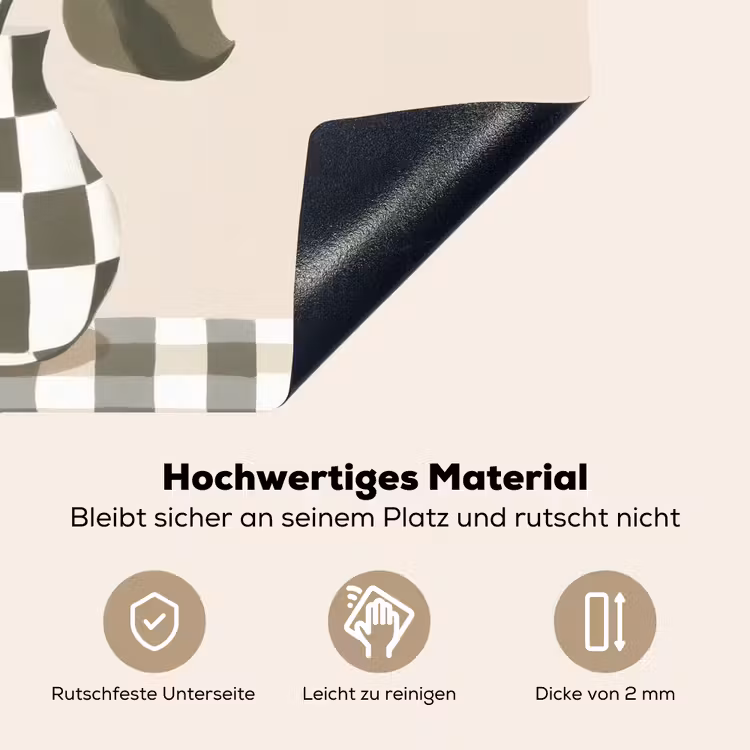 Vaas - Geruit - Groen - Bloem Inductie beschemer met haakjes klein -ky-onderkant-de