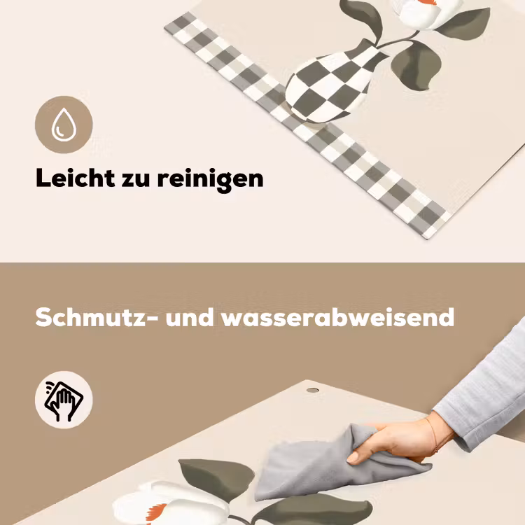 Vaas - Geruit - Groen - Bloem Inductie beschemer met haakjes klein -ky-schoon-de