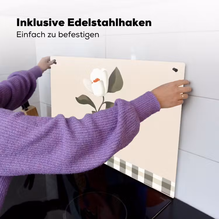 Vaas - Geruit - Groen - Bloem Inductie beschemer met haakjes klein -ky-ophangen-de