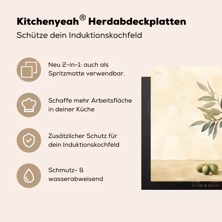 Vaas - Keramiek - Olijftakken Inductie beschemer met haakjes klein -ky-usp-de