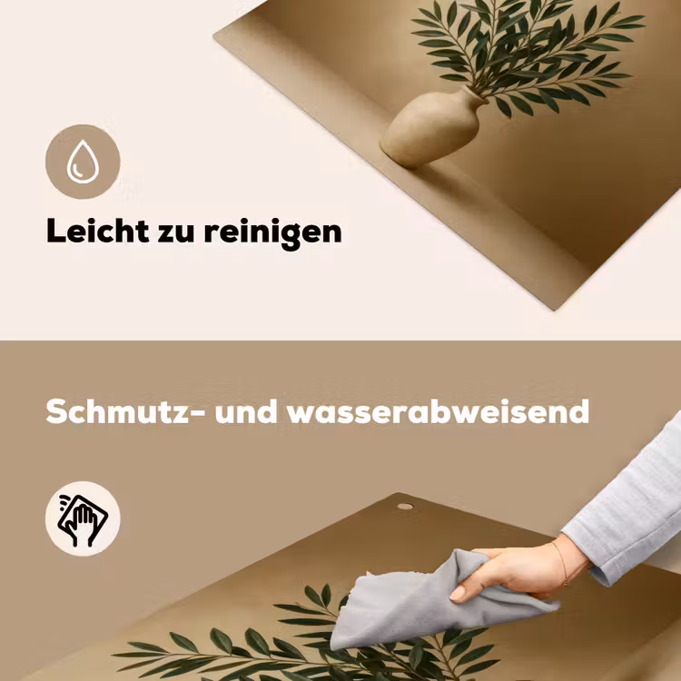 Vaas - Olijftakken - Bladeren - Beige Inductie beschemer met haakjes middel -ky-schoon-de