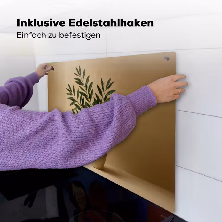 Vaas - Olijftakken - Bladeren - Beige Inductie beschemer met haakjes middel -ky-ophangen-de
