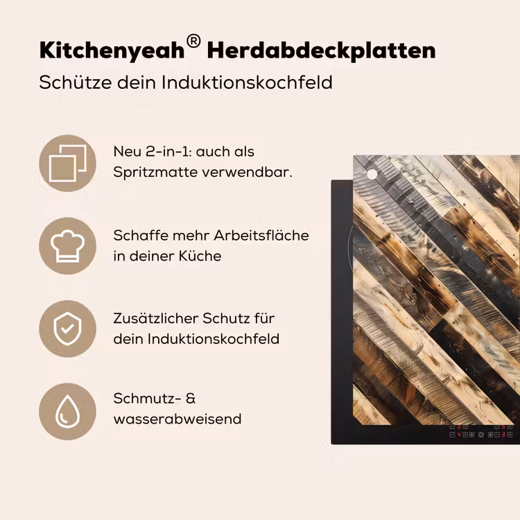 Geschroeid Hout in Visgraat Inductie beschemer met haakjes middel -ky-usp-de