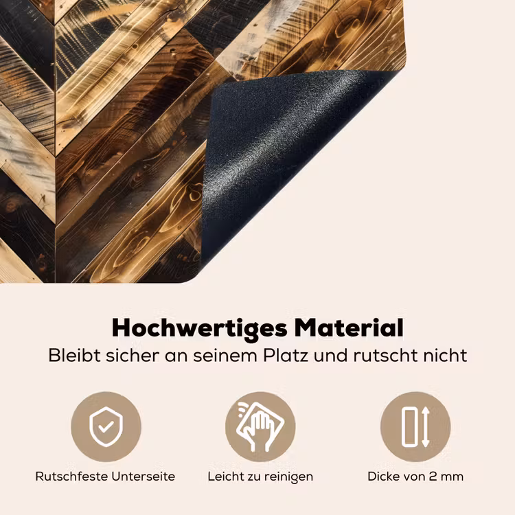 Geschroeid Hout in Visgraat Inductie beschemer met haakjes middel -ky-onderkant-de
