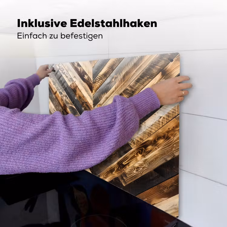 Geschroeid Hout in Visgraat Inductie beschemer met haakjes middel -ky-ophangen-de