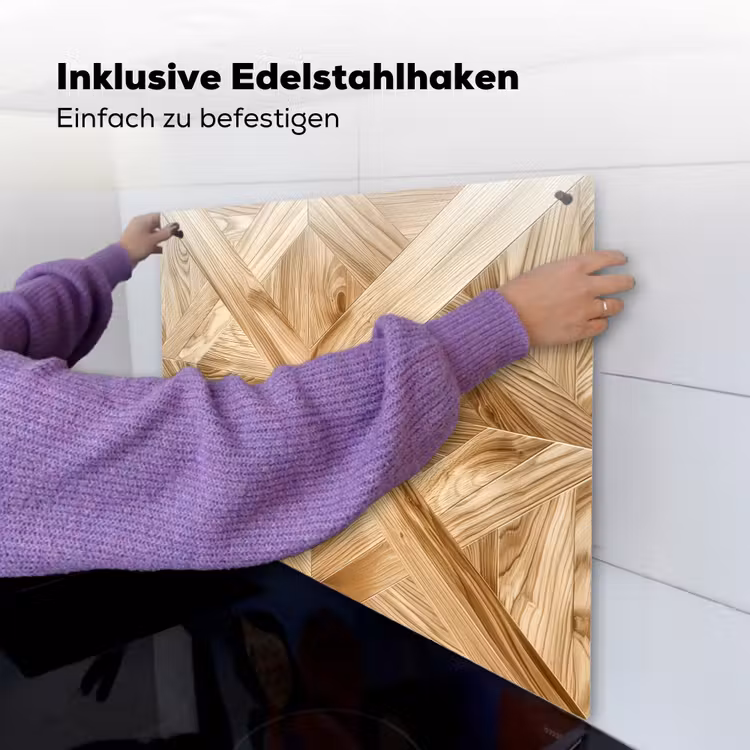 Verschillende Houtnerven in Visgraatpatroon Inductie beschemer met haakjes middel -ky-ophangen-de
