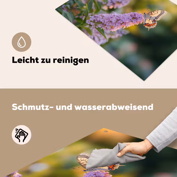 Sierlijke - Vlinder - Paarse - Bloemen Inductie beschemer met haakjes klein -ky-schoon-de