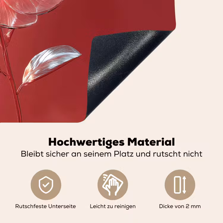 Sierlijk - Bloem - Roze - Glazen Inductie beschemer met haakjes klein -ky-onderkant-de