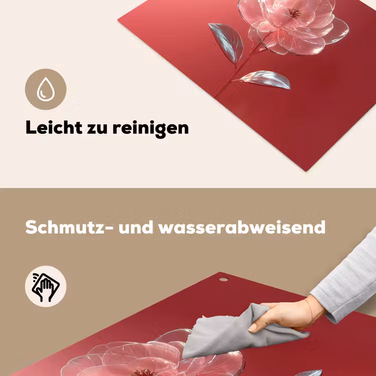 Sierlijk - Bloem - Roze - Glazen Inductie beschemer met haakjes klein -ky-schoon-de