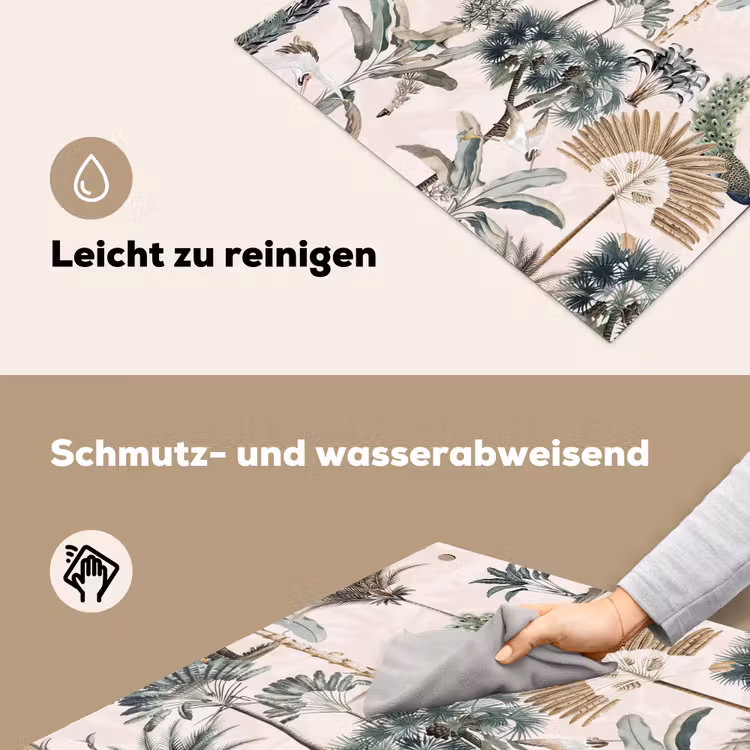 Inductie afdekplaat - Vintage - Jungle - Dieren - Natuur - Inductie beschermer Inductie beschemer met haakjes middel -ky-schoon-de