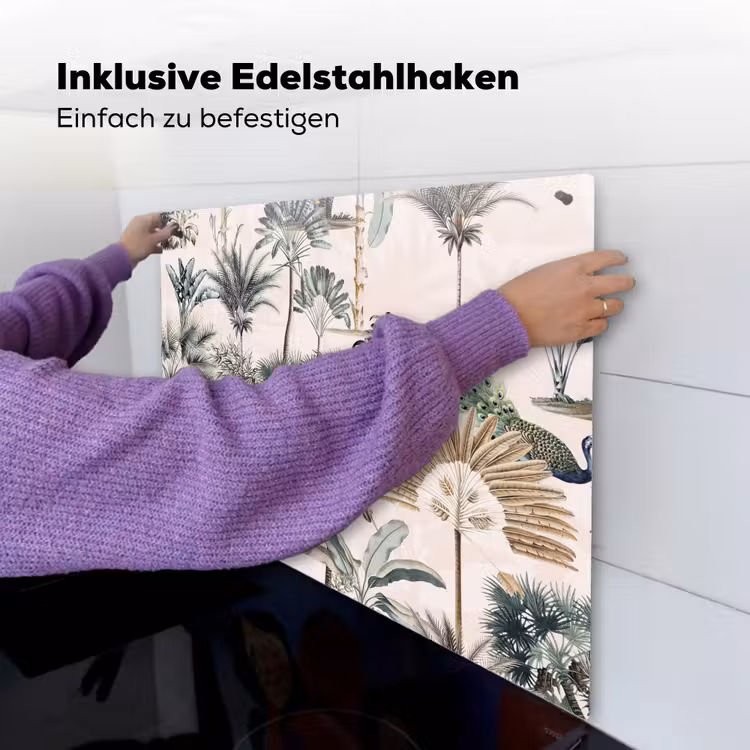 Inductie afdekplaat - Vintage - Jungle - Dieren - Natuur - Inductie beschermer Inductie beschemer met haakjes middel -ky-ophangen-de