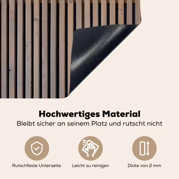 Vintage - Hout - Design - Structuur Inductie beschemer met haakjes klein -ky-onderkant-de