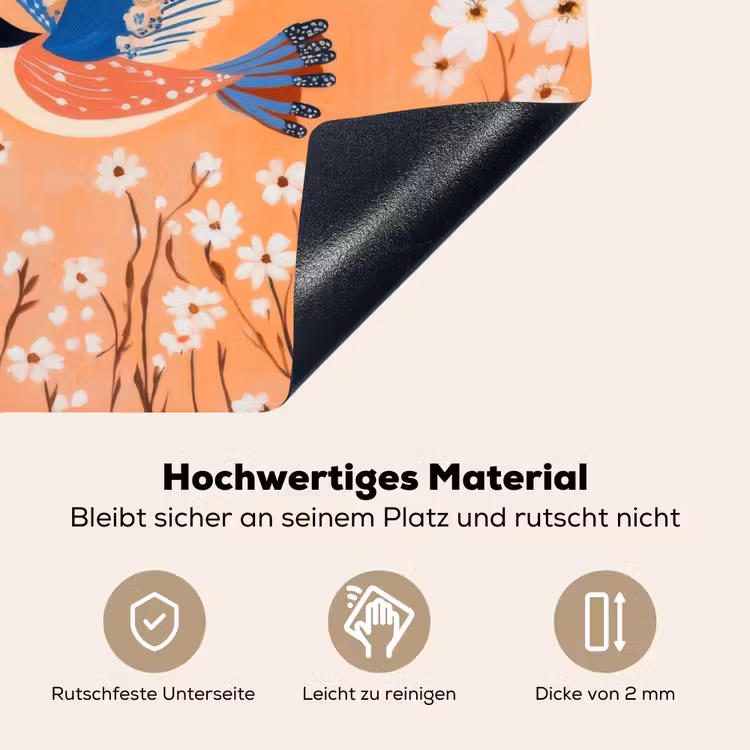 Vogel - Bloesemtakken - Warm - Kleurrijk Inductie beschemer met haakjes middel -ky-onderkant-de