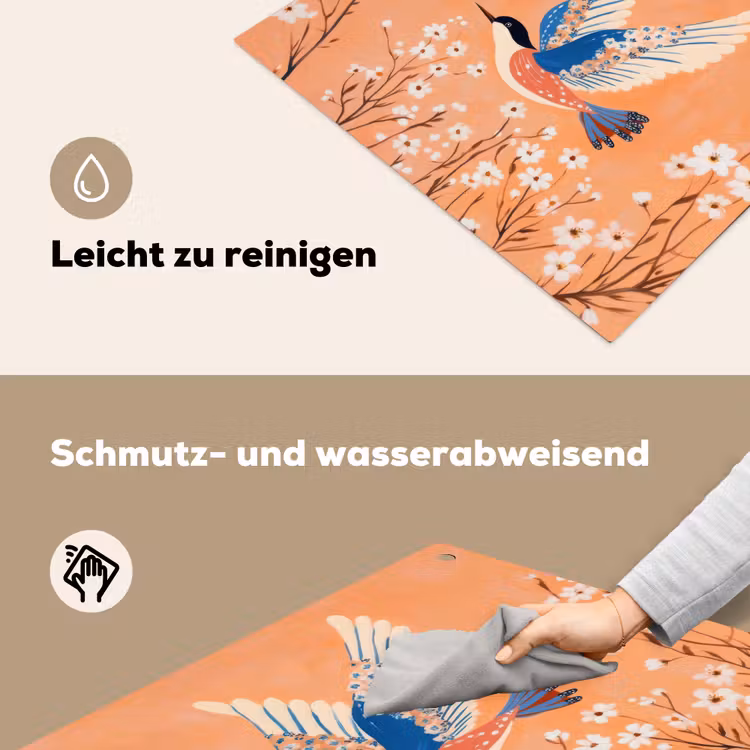 Vogel - Bloesemtakken - Warm - Kleurrijk Inductie beschemer met haakjes middel -ky-schoon-de