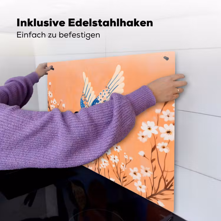Vogel - Bloesemtakken - Warm - Kleurrijk Inductie beschemer met haakjes middel -ky-ophangen-de