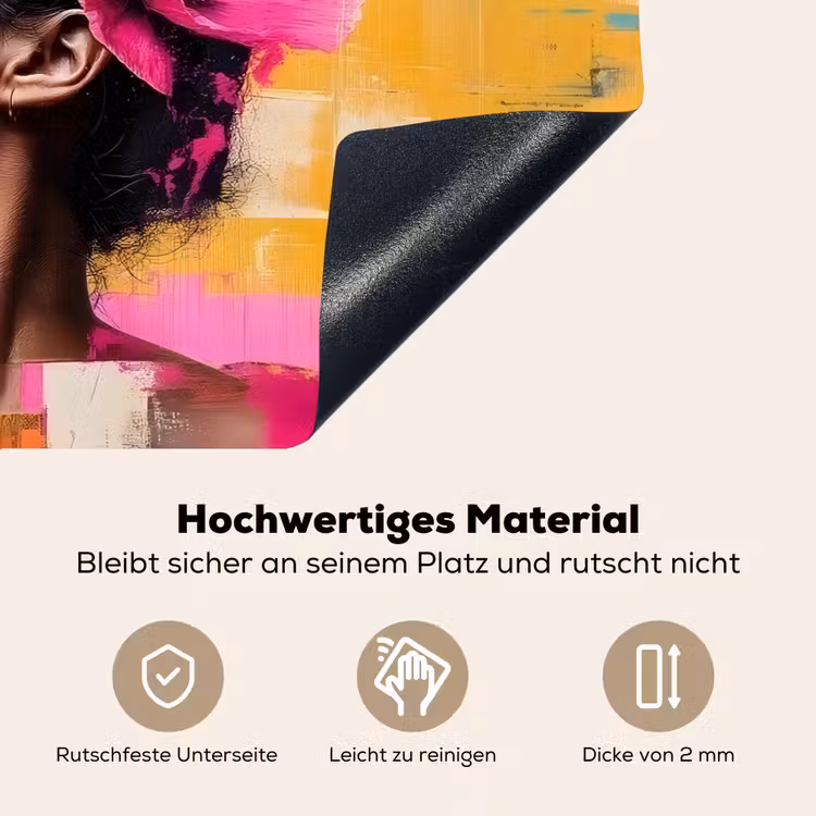 Vogel - Vrouw - Abstract - Bloem Inductie beschemer met haakjes klein -ky-onderkant-de