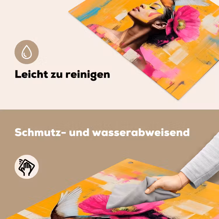 Vogel - Vrouw - Abstract - Bloem Inductie beschemer met haakjes klein -ky-schoon-de