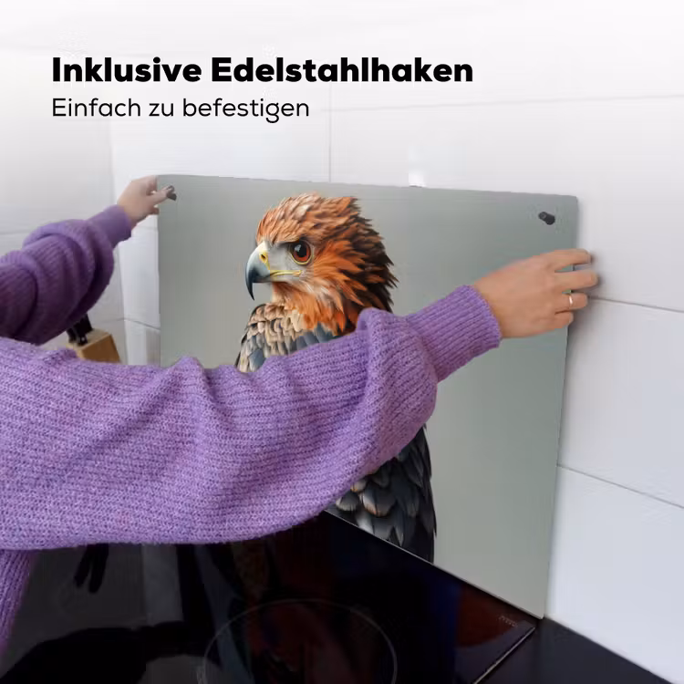 Vogel - Realistisch - Veren - Bruin Inductie beschemer met haakjes klein -ky-ophangen-de