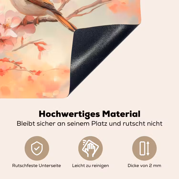 Vogels - Romantic - Bloesemtak Inductie beschemer met haakjes klein -ky-onderkant-de