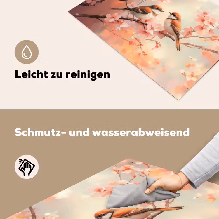 Vogels - Romantic - Bloesemtak Inductie beschemer met haakjes klein -ky-schoon-de
