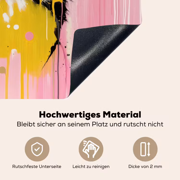 Vogel - Roze - Geel - Blauw Inductie beschemer met haakjes klein -ky-onderkant-de