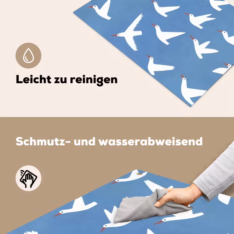 Vogels - Wit - Patroon Inductie beschemer met haakjes klein -ky-schoon-de