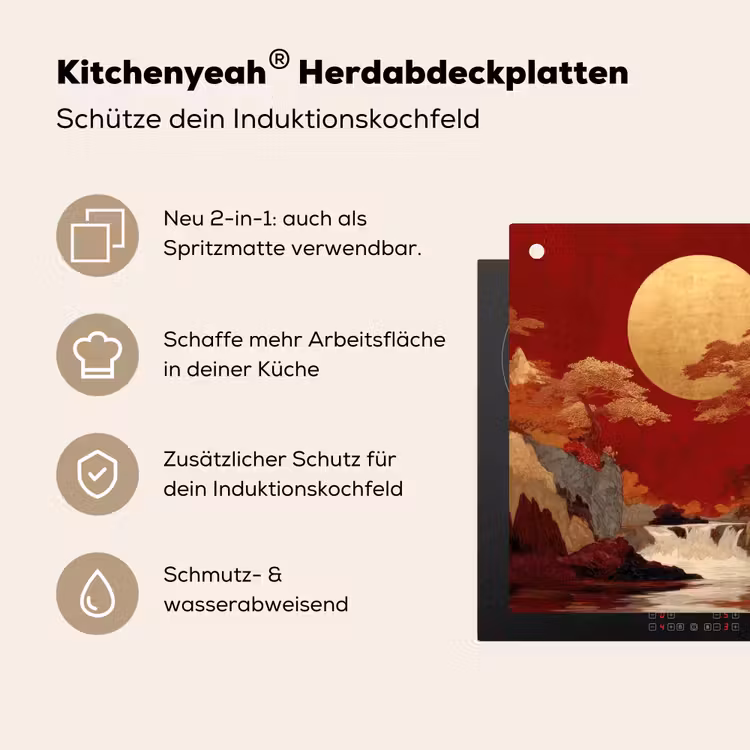 Volle maan - Landschap - Waterval Inductie beschemer met haakjes middel -ky-usp-de