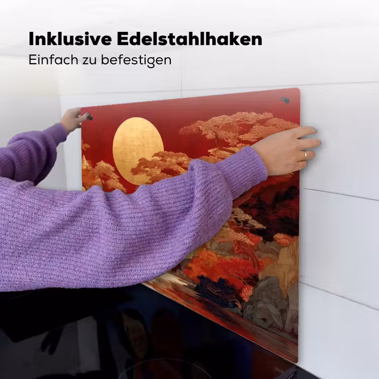 Volle maan - Landschap - Waterval Inductie beschemer met haakjes middel -ky-ophangen-de