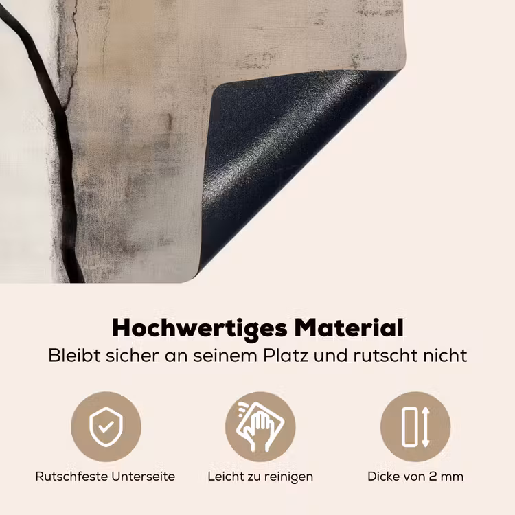 Wabi sabi - Plant - Beige Inductie beschemer met haakjes klein -ky-onderkant-de
