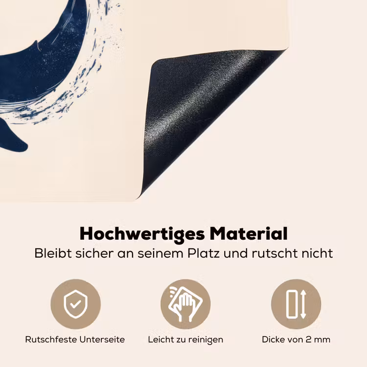 Walvissen - Spetters - Cirkel - Donkerblauw Inductie beschemer met haakjes klein -ky-onderkant-de