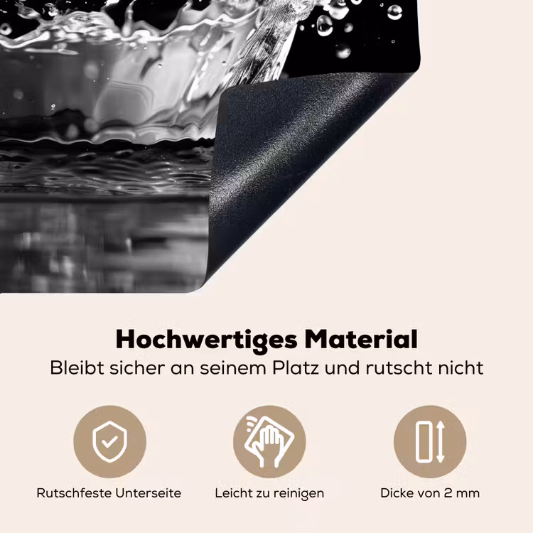 Water - Zwart - Abstract Inductie beschemer met haakjes middel -ky-onderkant-de