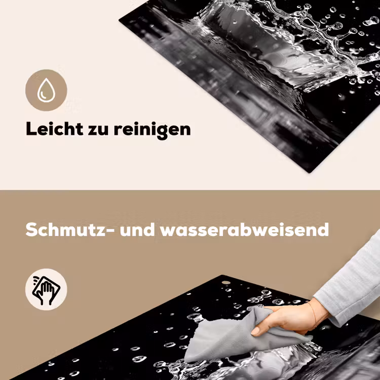 Water - Zwart - Abstract Inductie beschemer met haakjes middel -ky-schoon-de